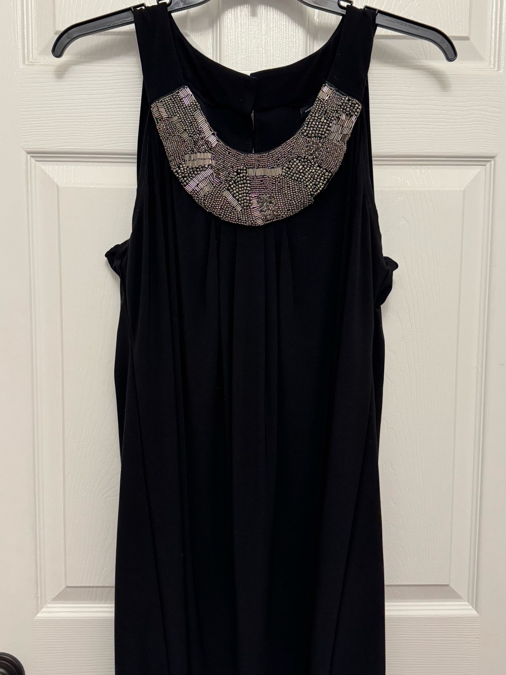 Bisou Bisou Black Sleeveless Beaded Neckline Camisole
